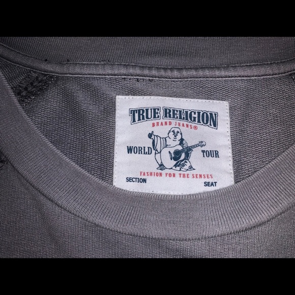 True Religion Grey Ombré Sweatshirt - Picture 4 of 8